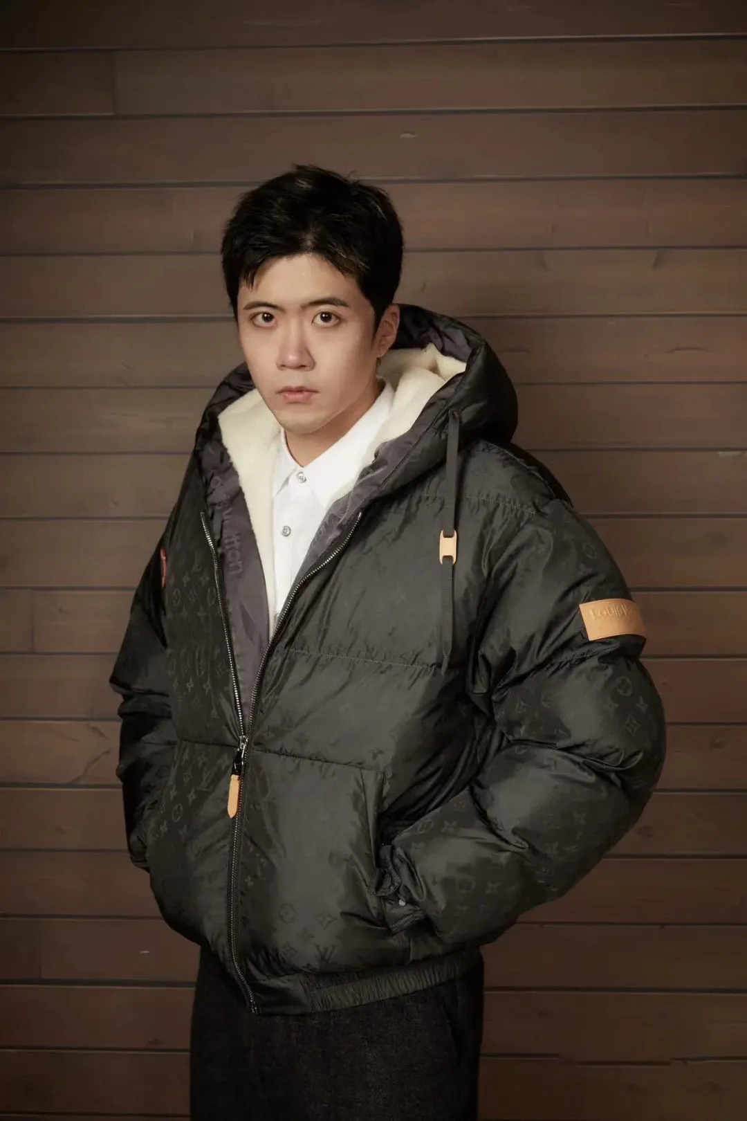 Louis Vuitton/Louis Vuitton SKI Ski Series Dark Pattern Armband Hooded Down Jacket